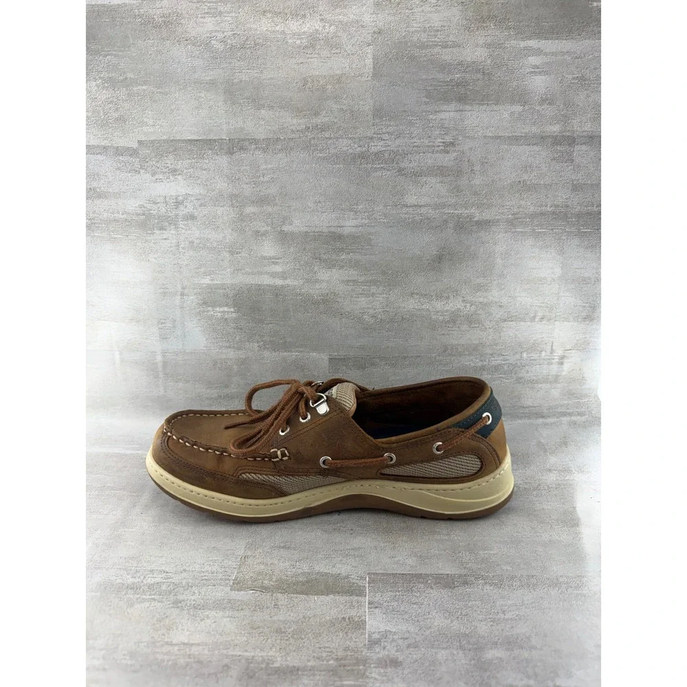 Sebago Marine Grip Men Brown Leather Mesh Boat Shoes Size 9M 8910160